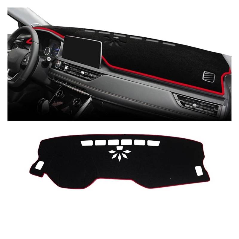 Auto Dashboard Matte Cover Für Chery Für Tiggo 8 Für Pro 2019 2020 2021 2022 2023 Für Tiggo8 Pro Auto Dashboard Sonnenschutz Pad Matte Instrument Schreibtisch Abdeckung(A Red Side) von ESSUE