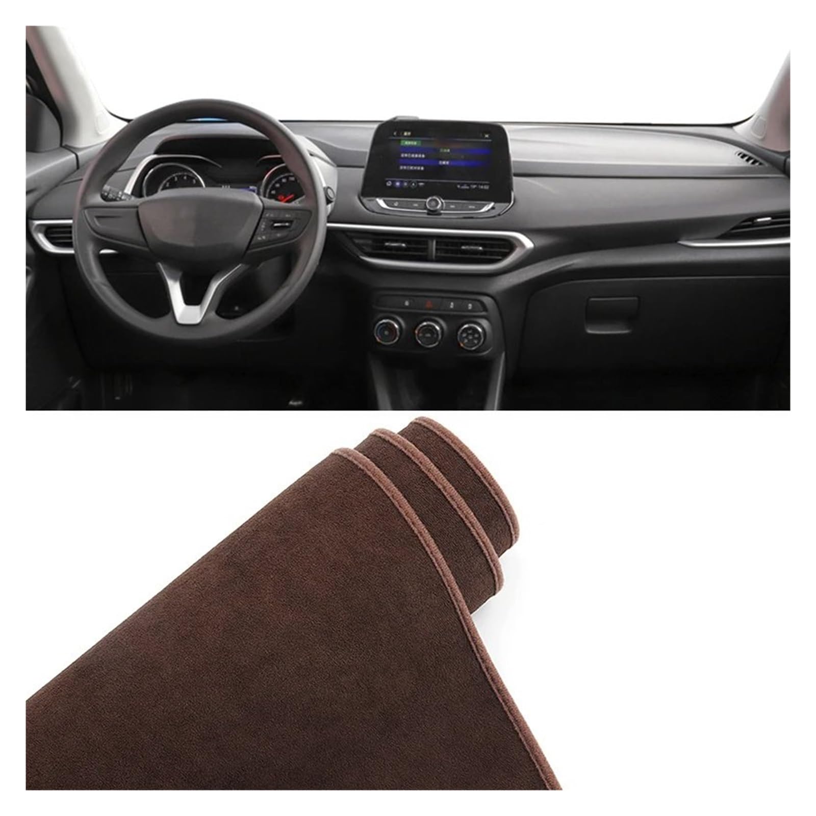 Auto Dashboard Matte Cover Für Chevrolet Für Tracker 2020 2021 2022 2023 Auto Dashboard Abdeckung Matte Non-Slip Pad Instrument Teppich Schutz(B Brown LHD) von ESSUE