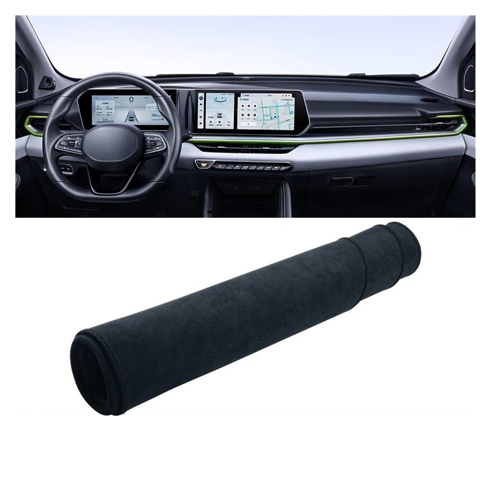 Auto Dashboard Matte Cover Für Geely Für Coolray 2022 2023 2024 Auto-Armaturenbrett-Abdeckung, Vermeiden Sie Lichtpolster, Sonnenschutz, Teppiche, Fall, rutschfeste Schutzmatte(B Black) von ESSUE