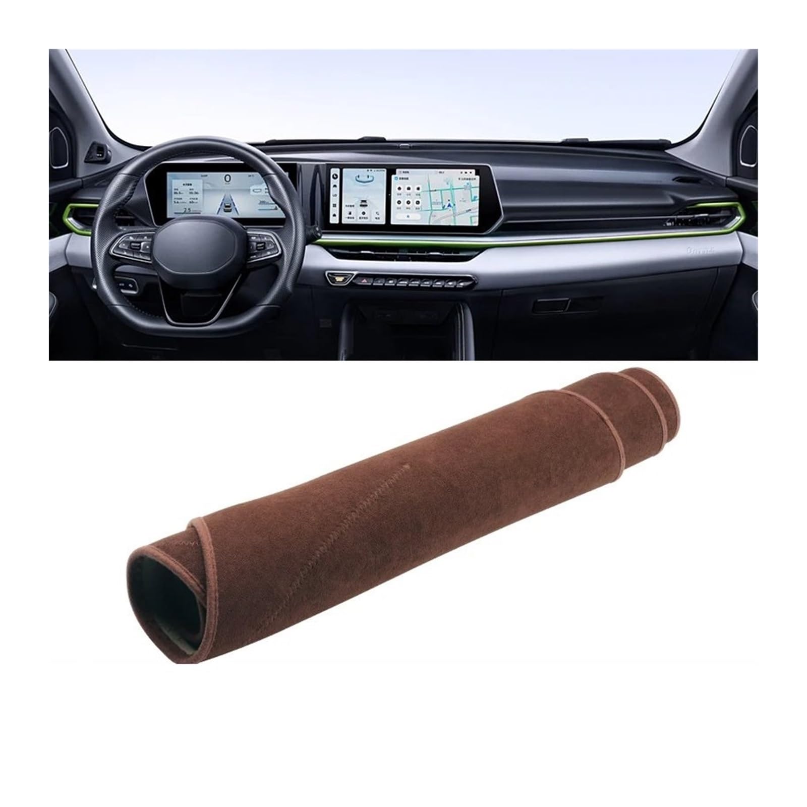 Auto Dashboard Matte Cover Für Geely Für Coolray Für Cool 2022 2023 2024 Auto Dashboard Abdeckung Dash Matte Sonnenschutz Pad Zubehör(B Brown) von ESSUE