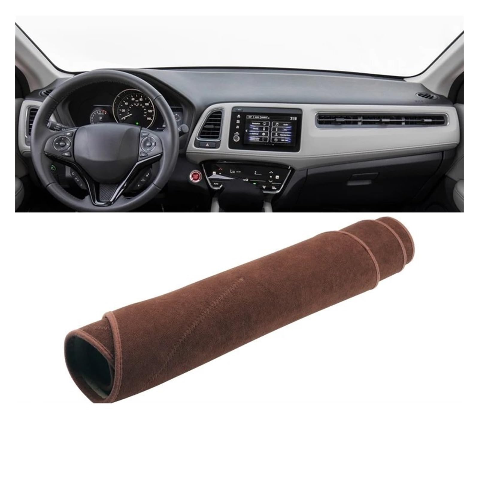 Auto Dashboard Matte Cover Für HR-V Für HRV Für HR V 2014 2015 2016 2017 2018 2019 2020 Auto-Armaturenbrett-Abdeckungspad Instrumententafelmattenkoffer Teppiche(B Brown LHD) von ESSUE