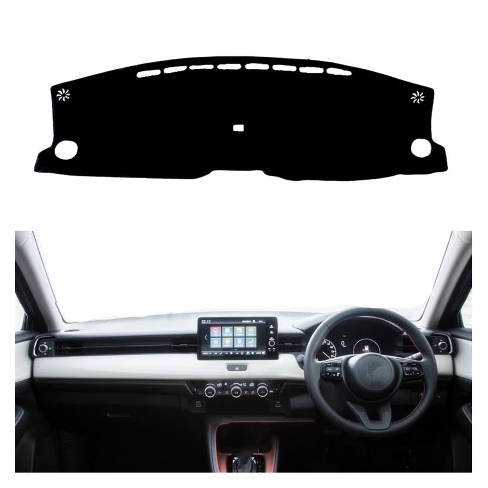 Auto Dashboard Matte Cover Für HRV Für HR-V Für Vezel 2022 2023 2024 Dashmat Dashboard Abdeckung Matte Pad Dash Sonnenschirm Schützen Teppich Teppich(Schwarz,RHD) von ESSUE