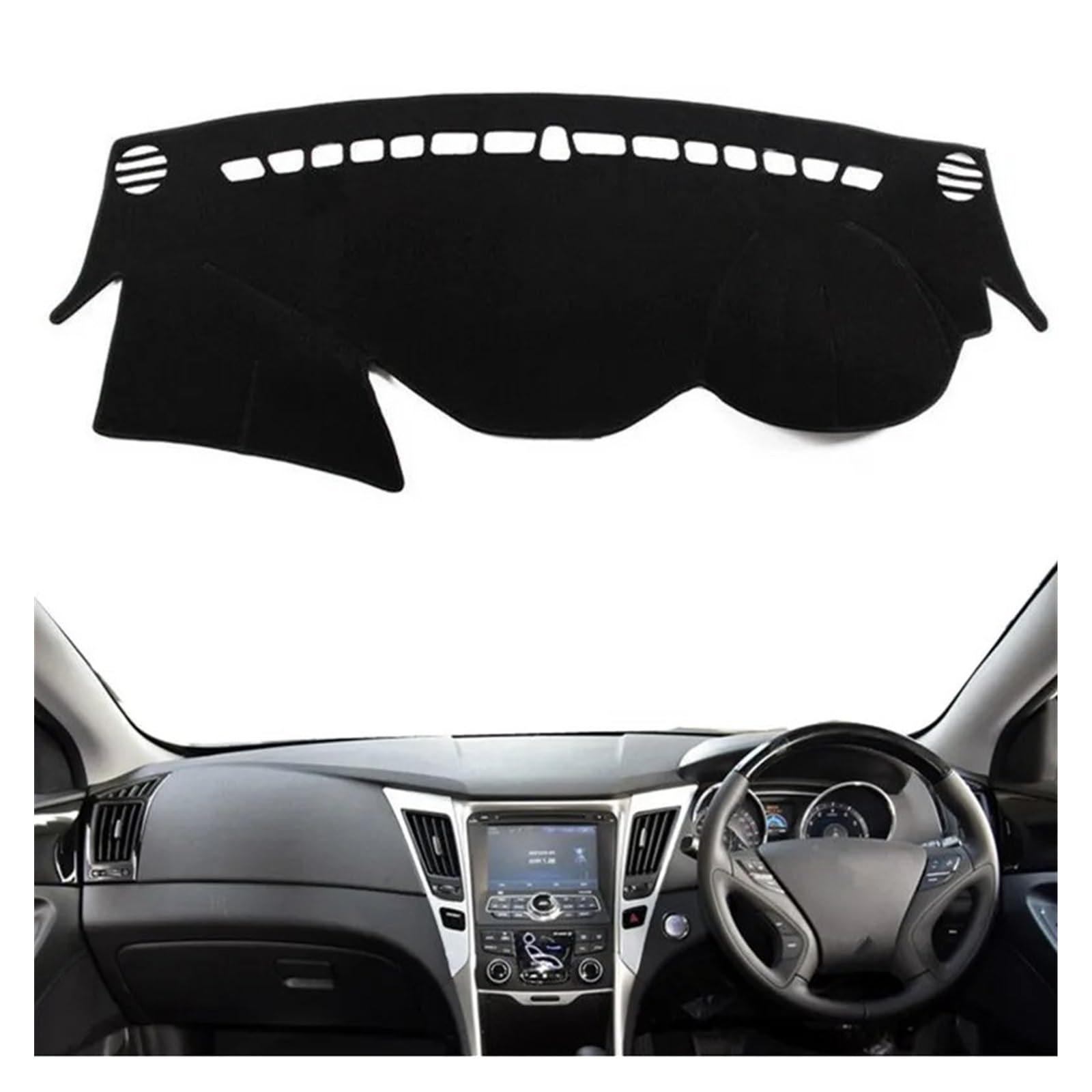 Auto Dashboard Matte Cover Für Hyundai Für Sonata 2010 2011 2012 2013 2014 Für YF Dashmat Dashboard-Abdeckung Pad Matte Anti-Rutsch-Sonnenschutz-Schutzteppich(Rot,RHD) von ESSUE