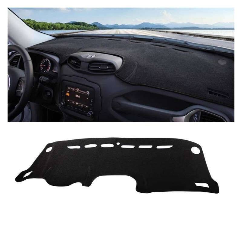 Auto Dashboard Matte Cover Für Jeep Für Renegade Für BU 2015-2019 2020 2021 2022 2023 Auto-Armaturenbrett-Abdeckungsmatte Vermeiden Sie Lichtpads Rutschfester Teppich(A Black Side) von ESSUE