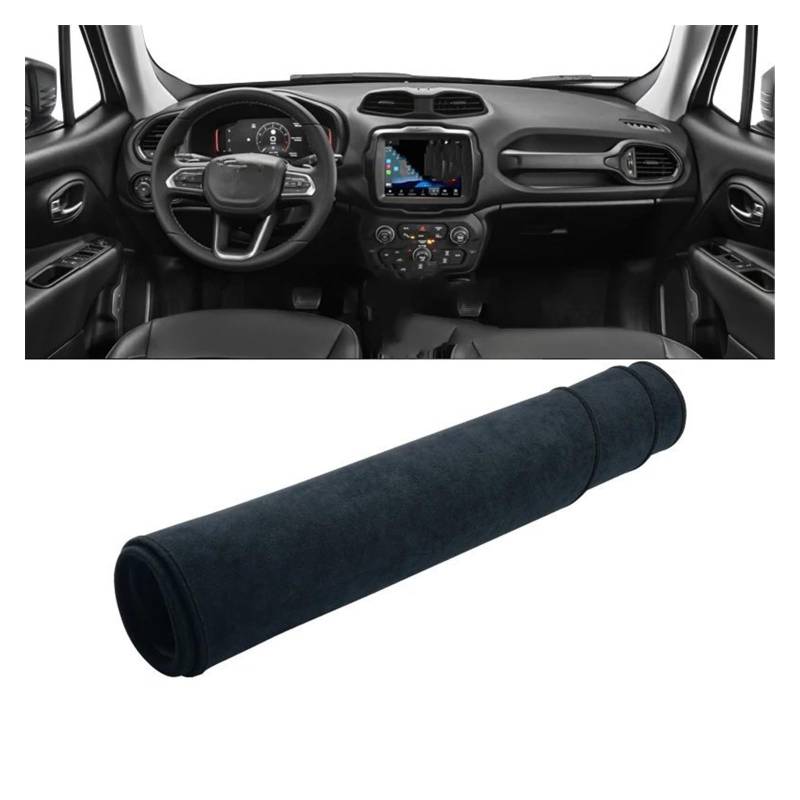 Auto Dashboard Matte Cover Für Jeep Für Renegade Für BU 2015-2019 2020 2021 2022 2023 Auto-Armaturenbrett-Abdeckungsmatte Vermeiden Sie Lichtpads Rutschfester Teppich(B Black) von ESSUE