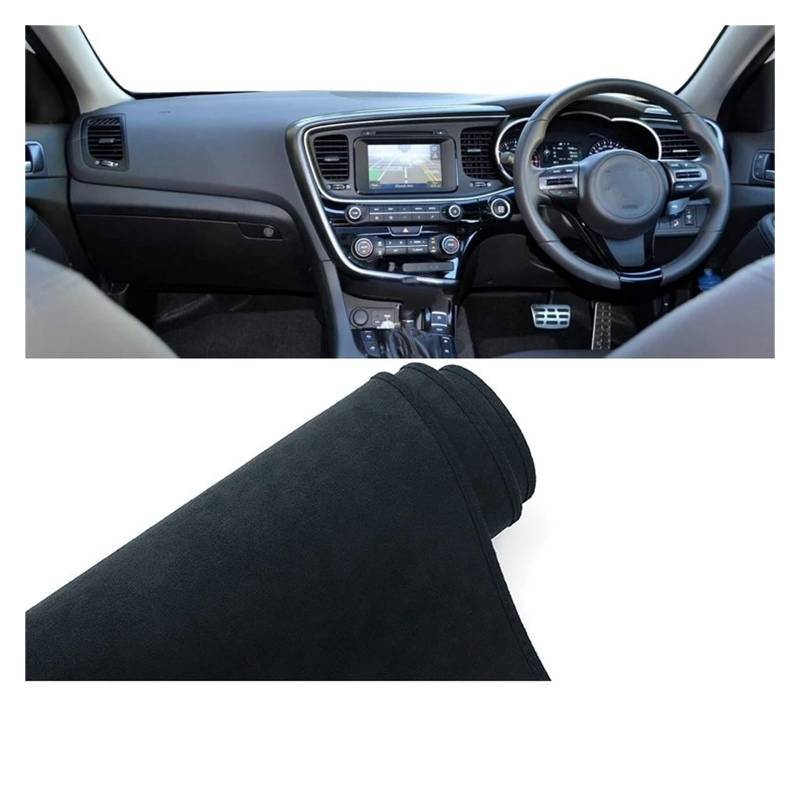 Auto Dashboard Matte Cover Für Kia Für Optima Für K5 2011 2012 2013 2014 2015 Auto-Armaturenbrett-Abdeckungsmatte Sonnenschutzpolster rutschfeste Hülle(B Black RHD) von ESSUE