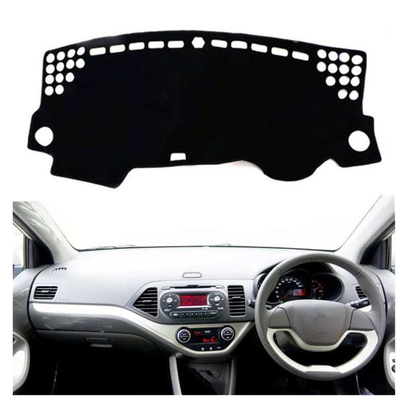 Auto Dashboard Matte Cover Für Kia Für Picanto Für Morning 2012-2016 Auto Dashmat Armaturenbrett Abdeckung Pad Matte Blendschutz Sonnenschutz Schutz Teppich Teppich(Rot,RHD) von ESSUE