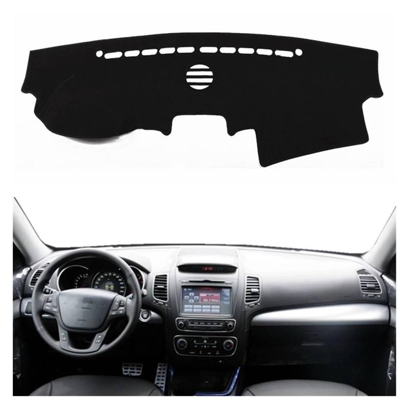 Auto Dashboard Matte Cover Für Kia Für Sorento 2009-2014 Auto Dashmat Dashboard Abdeckung Matte Pad Innen Dash Sonnenschirm Schützen Teppich Teppich(Rot,Lhd) von ESSUE