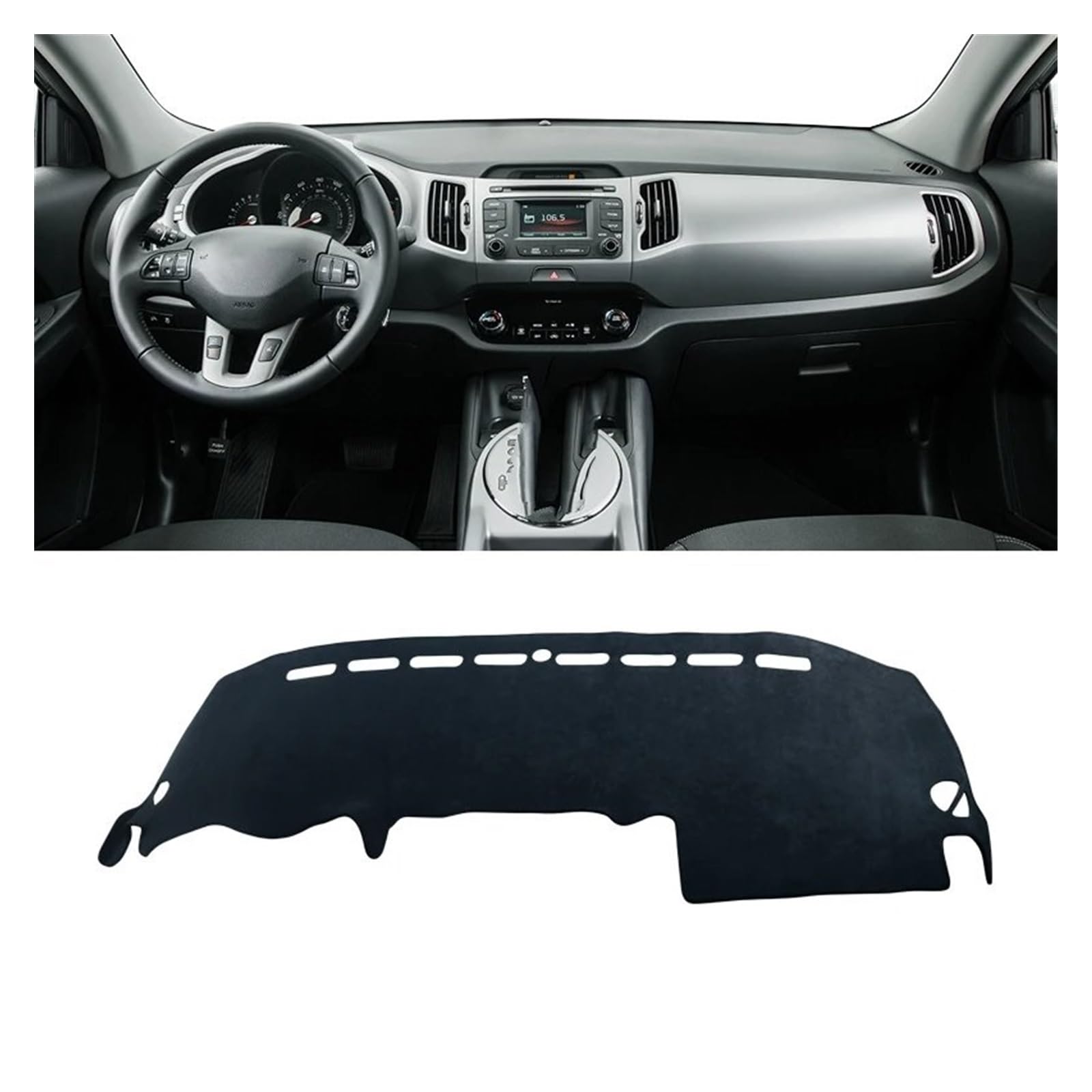 Auto Dashboard Matte Cover Für Kia Für Sportage 3 Für SL 2011 2012 2013 2014 2015 Auto-Armaturenbrett-Abdeckungen Vermeiden Lichtpad Sonnenschutz Teppiche Matte(B Black) von ESSUE