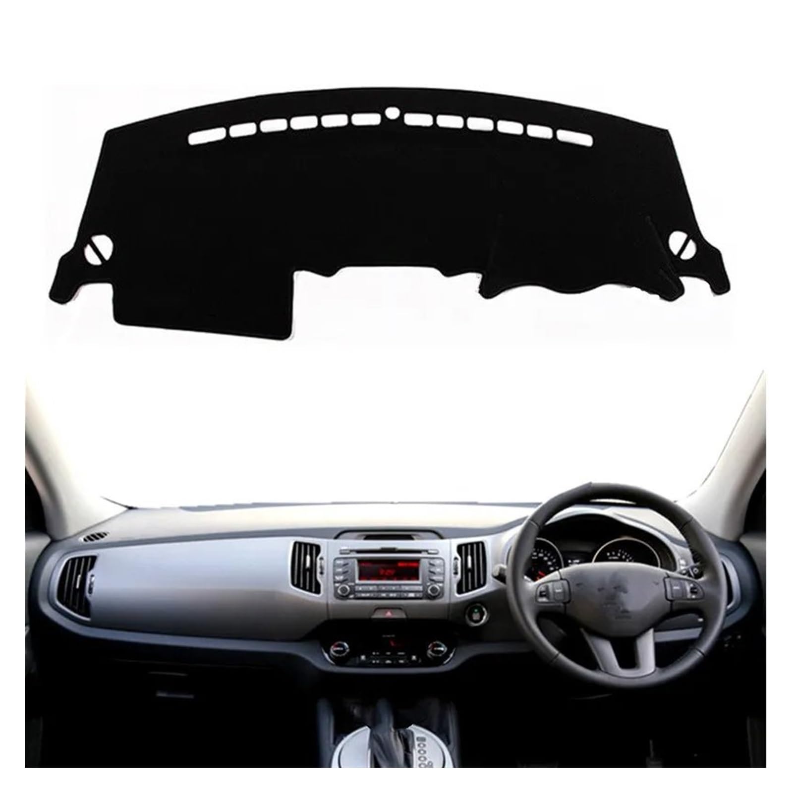 Auto Dashboard Matte Cover Für Kia Für Sportage Für R 2011-2014 2015 Dashmat Dashboard-Abdeckung Matte Teppich Sonnenschutz Schützen Teppich Kissen(Rot,RHD) von ESSUE