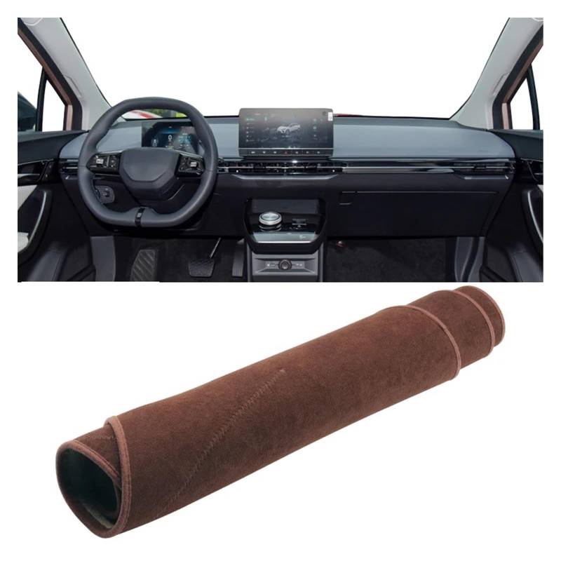 Auto Dashboard Matte Cover Für MG 4 Für MG4 Für EV Für Elektro Für EH3222-2024 Auto-Armaturenbrett-Abdeckungen Vermeiden Sie Lichtpad Sonnenschutzteppiche rutschfeste Matten(B Brown LHD) von ESSUE