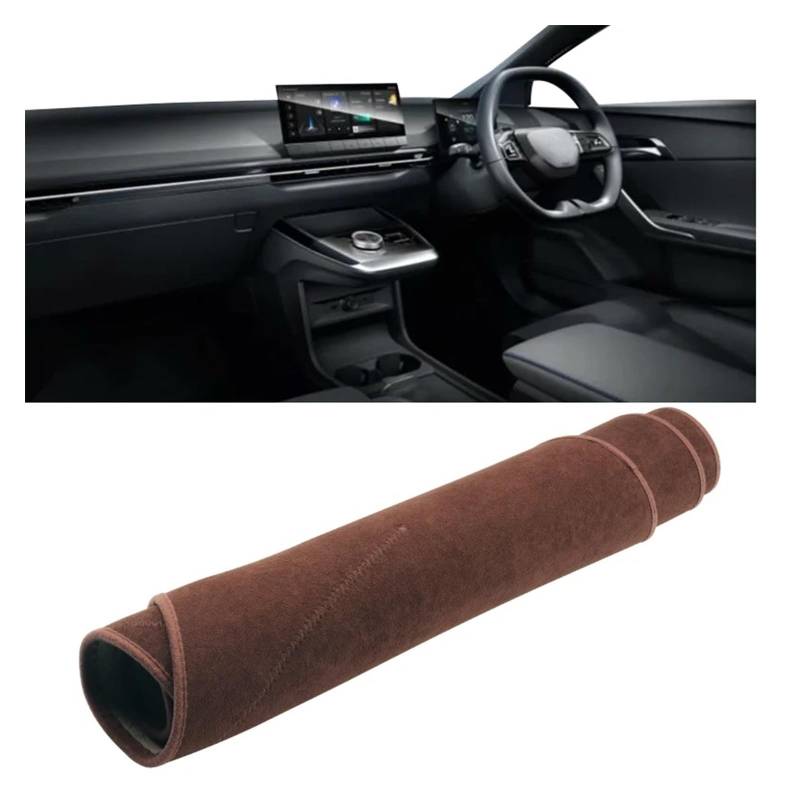 Auto Dashboard Matte Cover Für MG 4 Für MG4 Für EV Für Elektro Für EH3222-2024 Auto-Armaturenbrett-Abdeckungen Vermeiden Sie Lichtpad Sonnenschutzteppiche rutschfeste Matten(B Brown RHD) von ESSUE