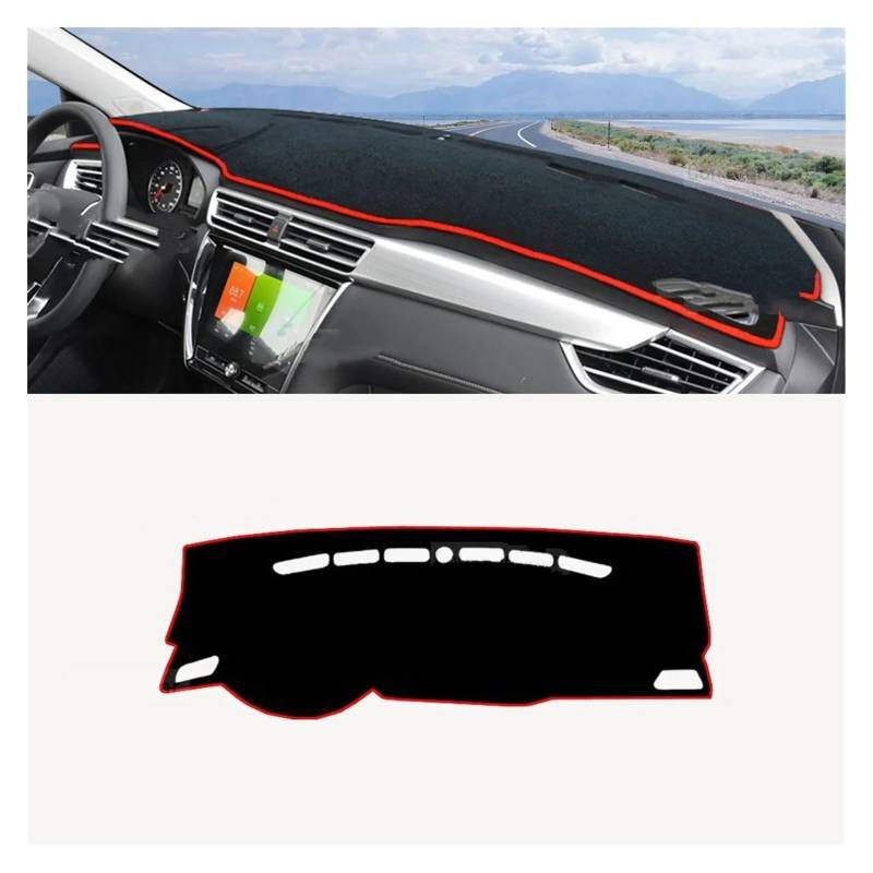 Auto Dashboard Matte Cover Für MG Für MG5 Für EV 2019 2020 2021 Auto-Armaturenbrett-Abdeckungsmatte Sonnenschutzpolster Vermeiden Sie Lichtmatte Instrumententeppich(Rot,Left Rudder) von ESSUE