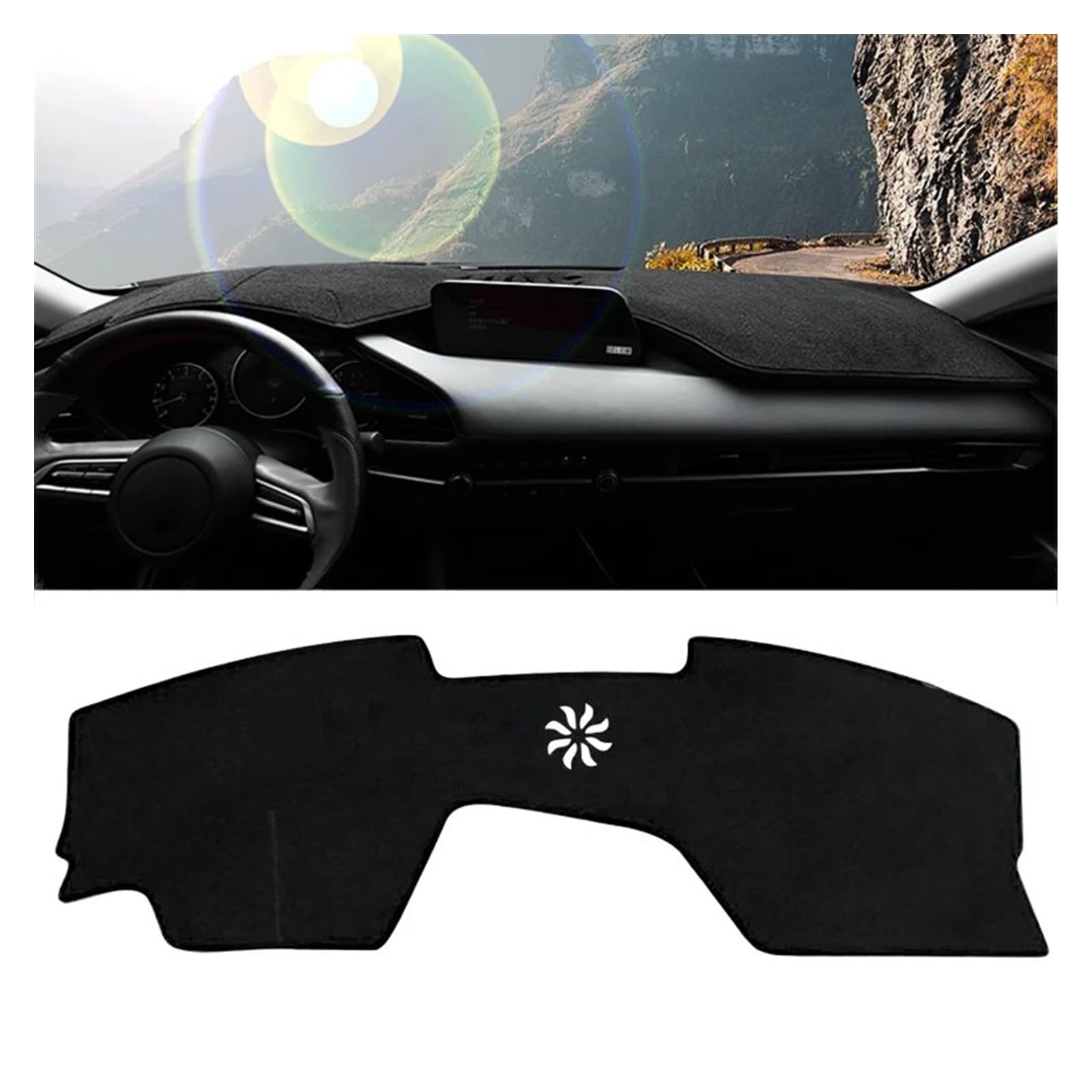 Auto Dashboard Matte Cover Für Mazda 3 Für BP 2019 2020 2021-2023 Für Mazda3 Für Axela Auto Dashboard Pad Instrument Plattform Schreibtisch Abdeckung Matten Teppiche(Black Side) von ESSUE