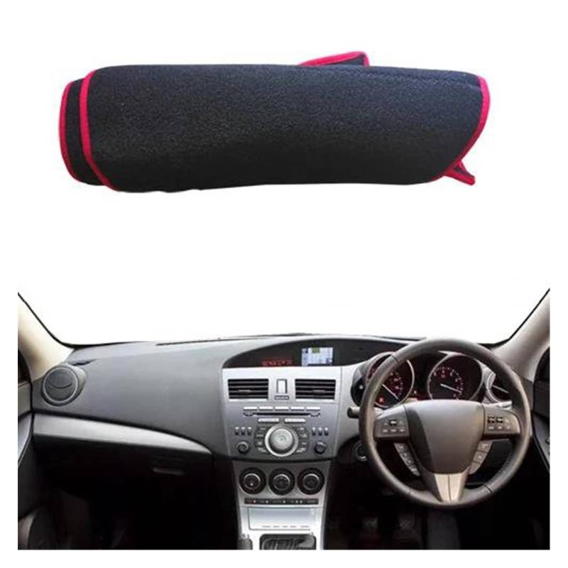 Auto Dashboard Matte Cover Für Mazda 3 Für M3 Für BL 2009-2012 2013 LHD RHD Auto-Armaturenbrett-Abdeckung Teppichkissen Sonnenschutz Armaturenbrettpolster(Rot,Recht) von ESSUE