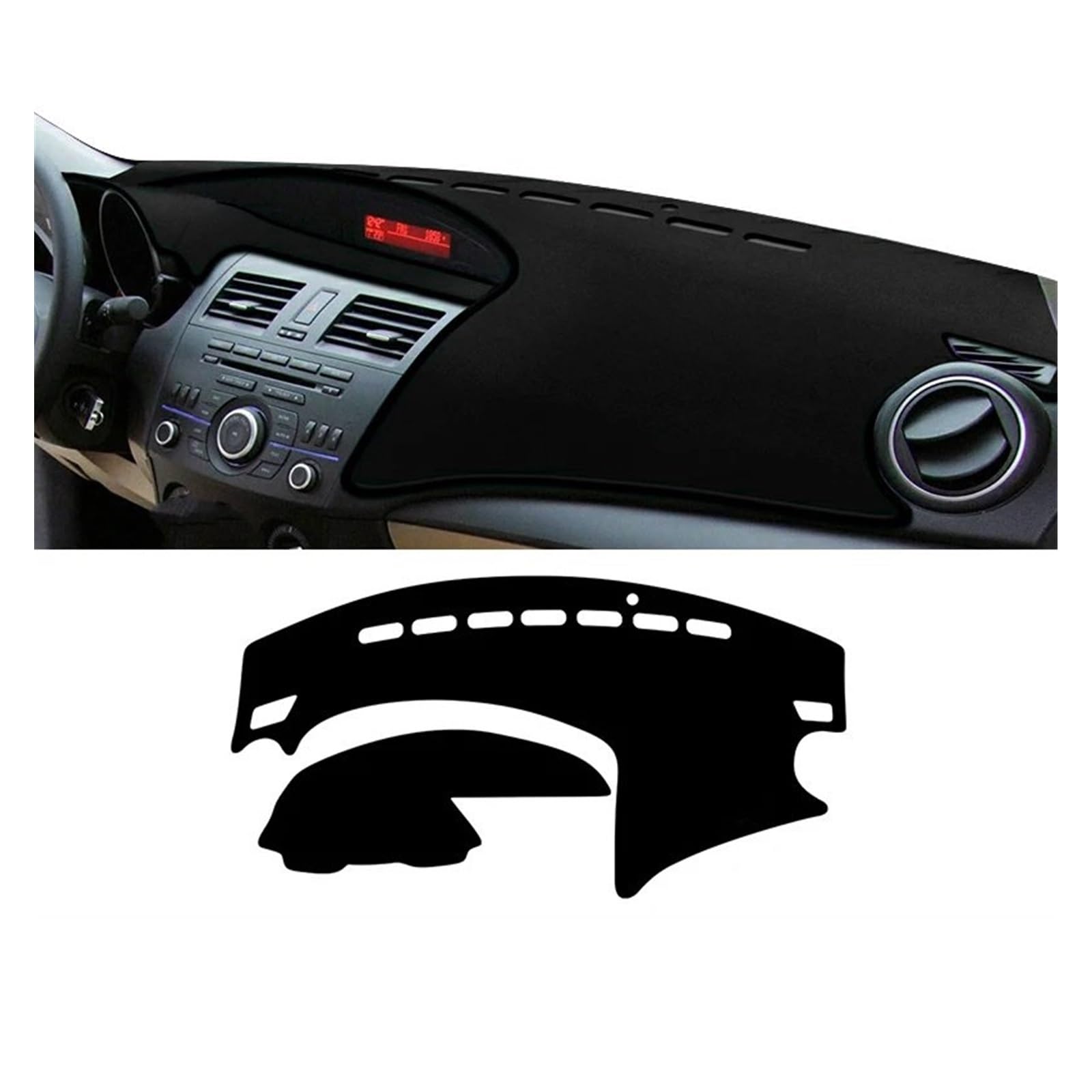 Auto Dashboard Matte Cover Für Mazda 3 Für M3 Für BL 2010 2011 2012 2013 Auto Armaturenbrett Matte Sonnenschutz Pad Abdeckung Teppiche Innen(A Black Side) von ESSUE