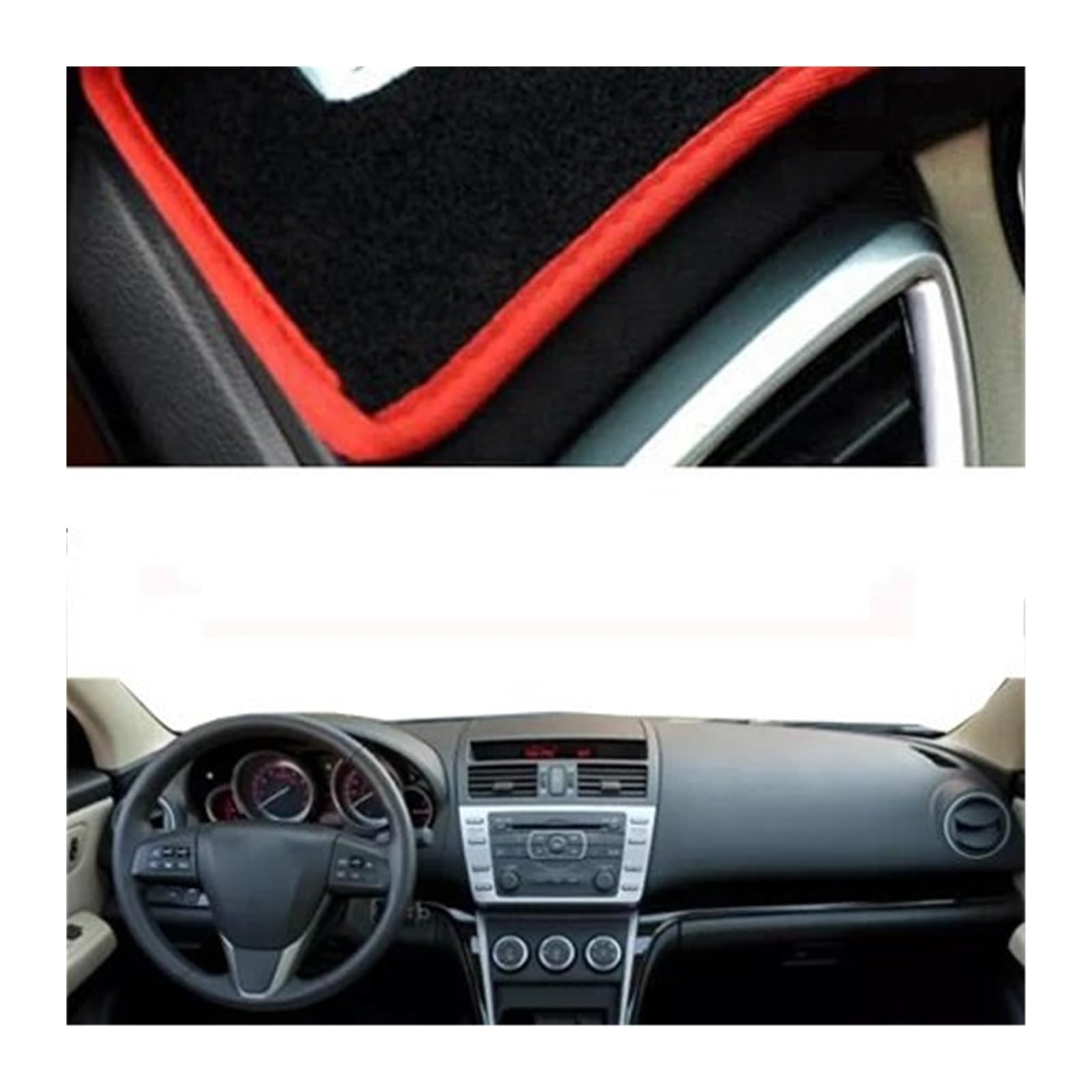 Auto Dashboard Matte Cover Für Mazda 6 2007-2012 Für ATENZA 2008-2011 Für GH1 Serie Auto Dashboard Abdeckung Dash Matte Teppich Sonnenschirm(LHD Red) von ESSUE