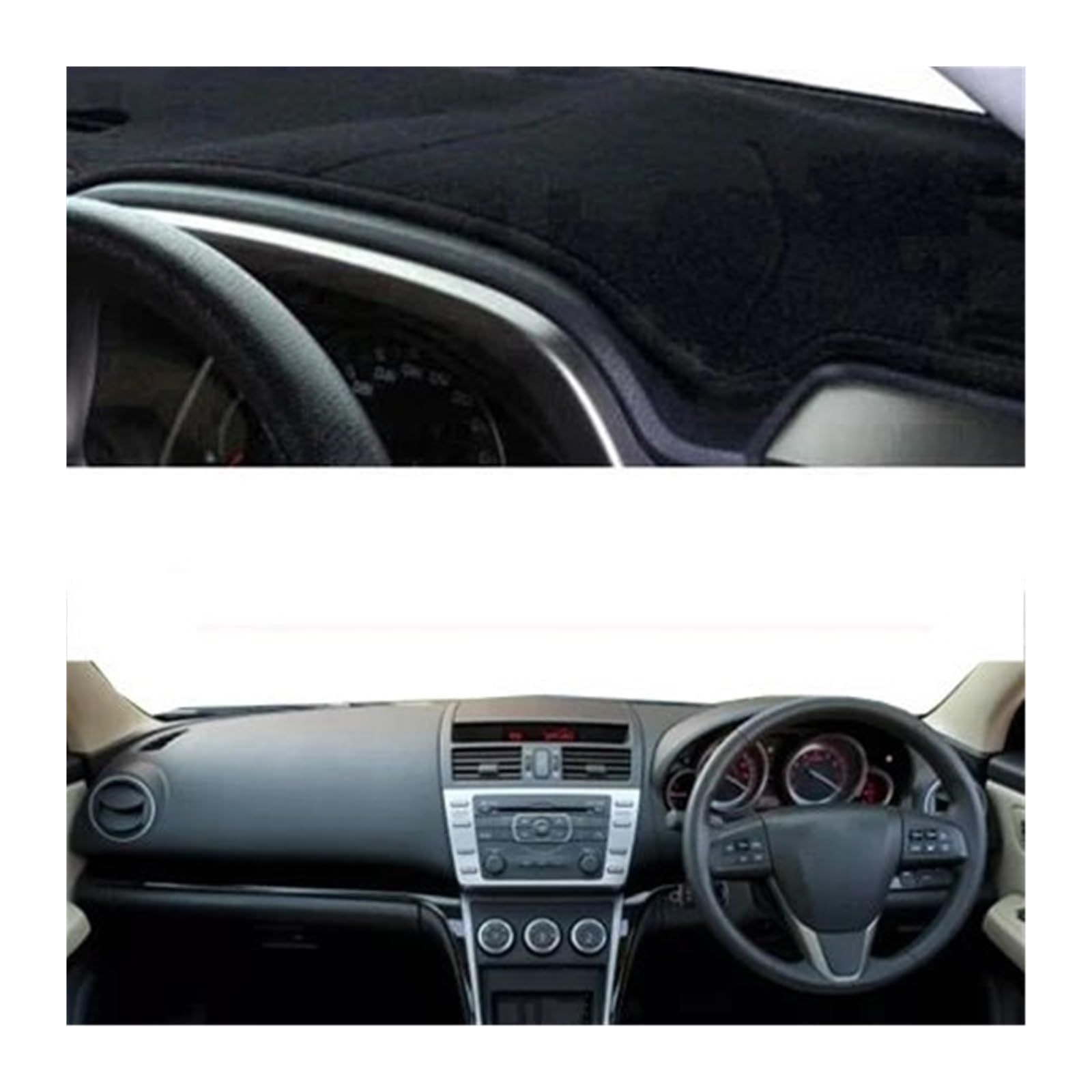 Auto Dashboard Matte Cover Für Mazda 6 2007-2012 Für ATENZA 2008-2011 Für GH1 Serie Auto Dashboard Abdeckung Dash Matte Teppich Sonnenschirm(RHD Black) von ESSUE