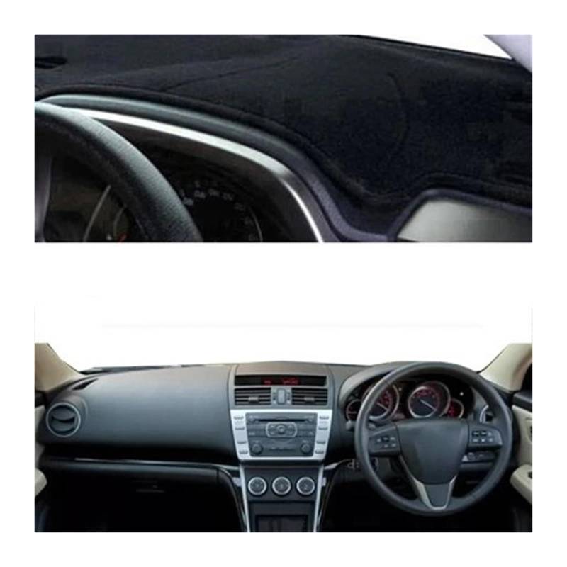 Auto Dashboard Matte Cover Für Mazda 6 2007-2012 Für ATENZA 2008-2011 Für GH1 Serie Auto Dashboard Abdeckung Dash Matte Teppich Sonnenschirm(RHD Black) von ESSUE