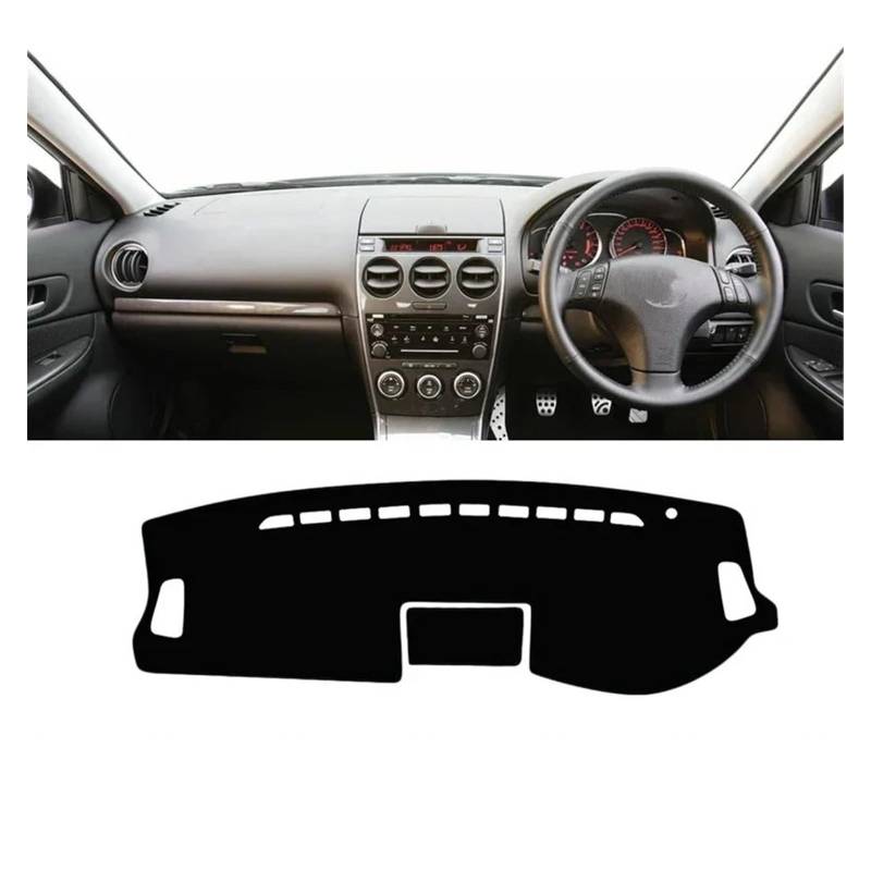 Auto Dashboard Matte Cover Für Mazda 6 Für GG 2002 2003 2004 2005 2006 2007 Auto Armaturenbrett Abdeckung Instrument Schreibtisch Sonnenschutz Matte Dash Rutschfeste Pad(A RHD Black Side) von ESSUE