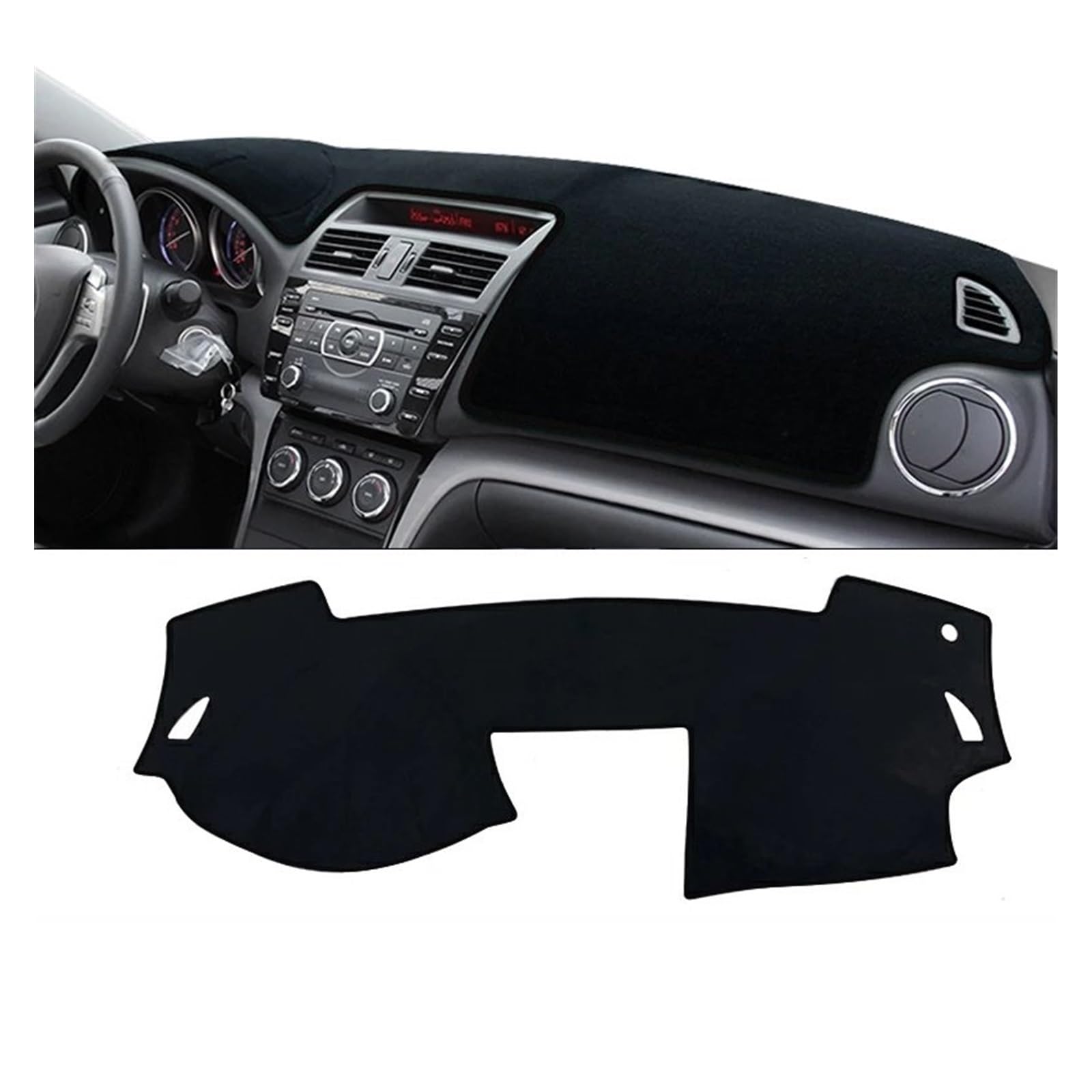 Auto Dashboard Matte Cover Für Mazda 6 Für GH 2008 2009 2010 2011 2012 Auto-Armaturenbrett-Abdeckung Lichtschutzmatte Sonnenschutz Anti-UV-Teppiche rutschfeste Matten(A Black Side LHD) von ESSUE