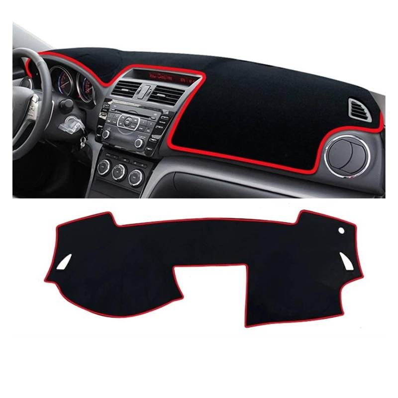 Auto Dashboard Matte Cover Für Mazda 6 Für GH 2008 2009 2010 2011 2012 Auto-Armaturenbrett-Abdeckung Lichtschutzmatte Sonnenschutz Anti-UV-Teppiche rutschfeste Matten(A Red Side LHD) von ESSUE