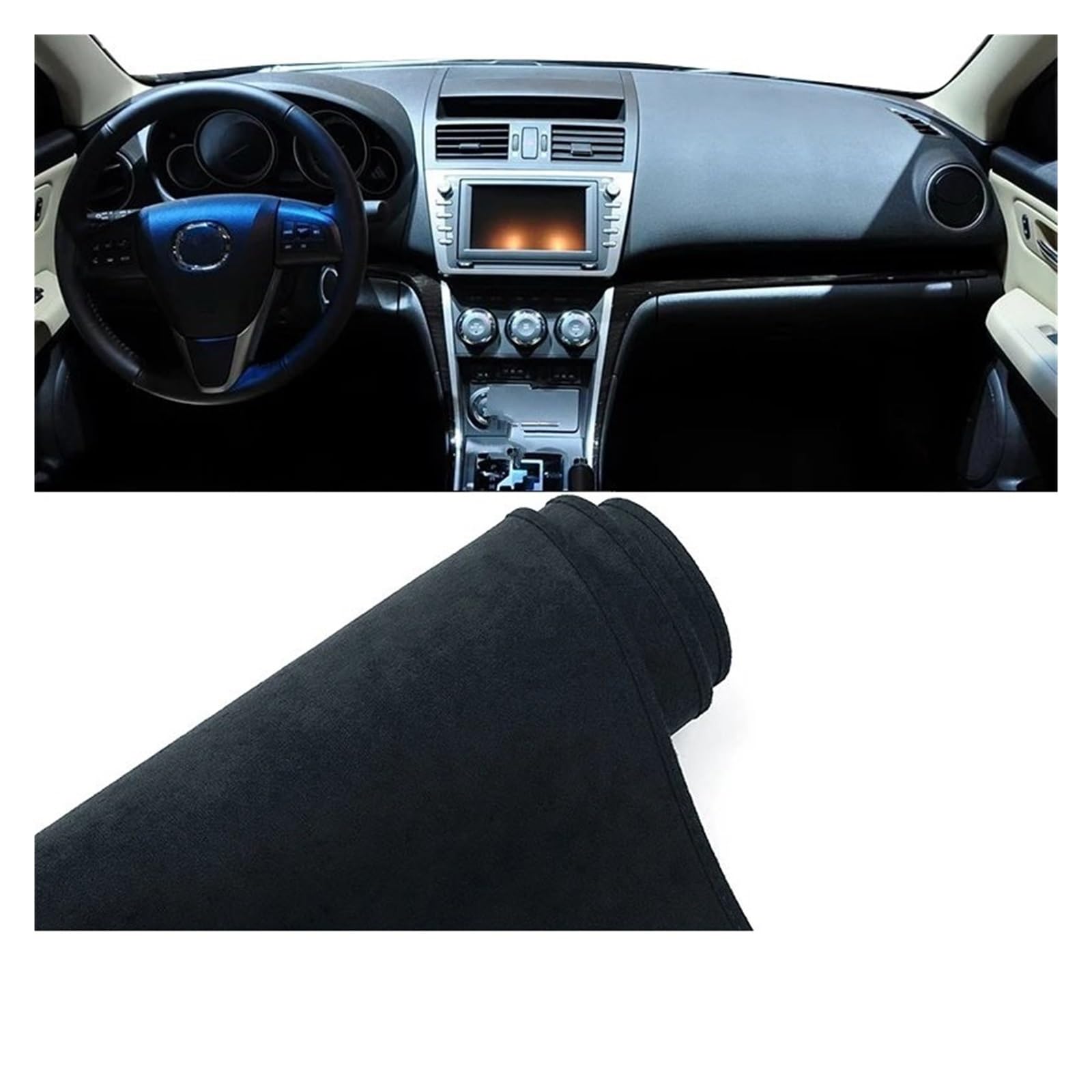 Auto Dashboard Matte Cover Für Mazda 6 Für GH 2008 2009 2010 2011 2012 Auto-Armaturenbrett-Abdeckung Sonnenschutzmatte rutschfeste Instrumententeppiche(B LHD Black) von ESSUE