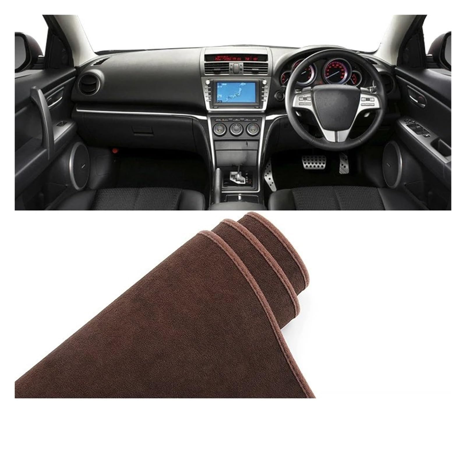 Auto Dashboard Matte Cover Für Mazda 6 Für GH 2008 2009 2010 2011 2012 Auto-Armaturenbrett-Abdeckung Sonnenschutzmatte rutschfeste Instrumententeppiche(B RHD Brown) von ESSUE