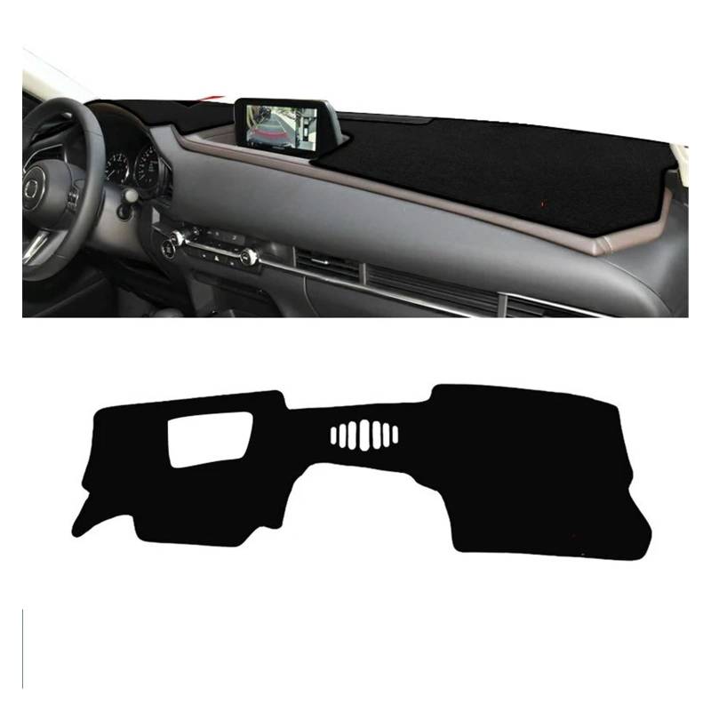 Auto Dashboard Matte Cover Für Mazda Für CX-30 Für CX30 Für CX 30 Für DM 2019 2020 2021 2022 2023 Auto Armaturenbrett-Abdeckungen Sonnenschutzmatten Innenraum(A LHD with HUD Black) von ESSUE