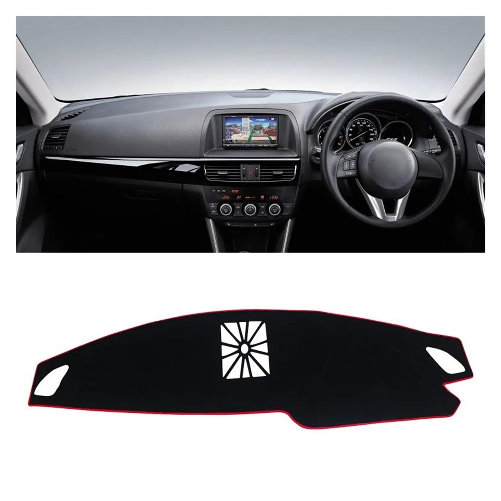 Auto Dashboard Matte Cover Für Mazda Für CX-5 Für CX5 Für CX 5 Für KE 2012-2014 2015 2016 Auto-Armaturenbrett-Abdeckung Armaturenbrettmatte Sonnenschutz rutschfeste Unterlage(A Red Side RHD) von ESSUE