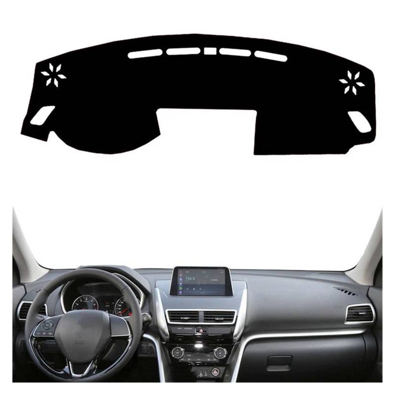 Auto Dashboard Matte Cover Für Mitsubishi Für Eclipse Für Cross 2017 2018 2019 2020 2021 2022 2023 Auto Armaturenbrett Abdeckung Matte Pad Dash Schützen Teppich(Rot,LHD Without HUD) von ESSUE