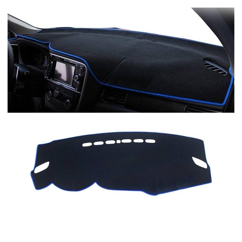 Auto Dashboard Matte Cover Für Mitsubishi Für Outlander 3 Für PHEV 2013-2020 Auto-Armaturenbrett-Abdeckung Sonnenschutzmatte Pad Instrumententafel Teppiche(A LHD Blue Side) von ESSUE