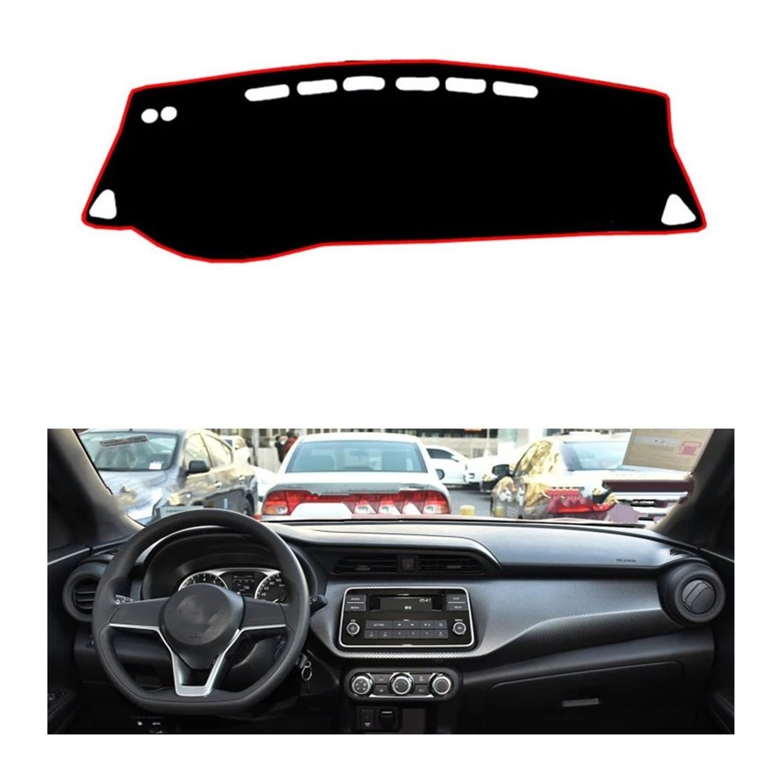 Auto Dashboard Matte Cover Für Nissan Für Qashqai 2014 2015 2016 2017 Rechts- Und Linkslenker Auto Armaturenbrett Abdeckungen Matte Schatten Kissen Pad Teppiche(Schwarz,Lhd) von ESSUE