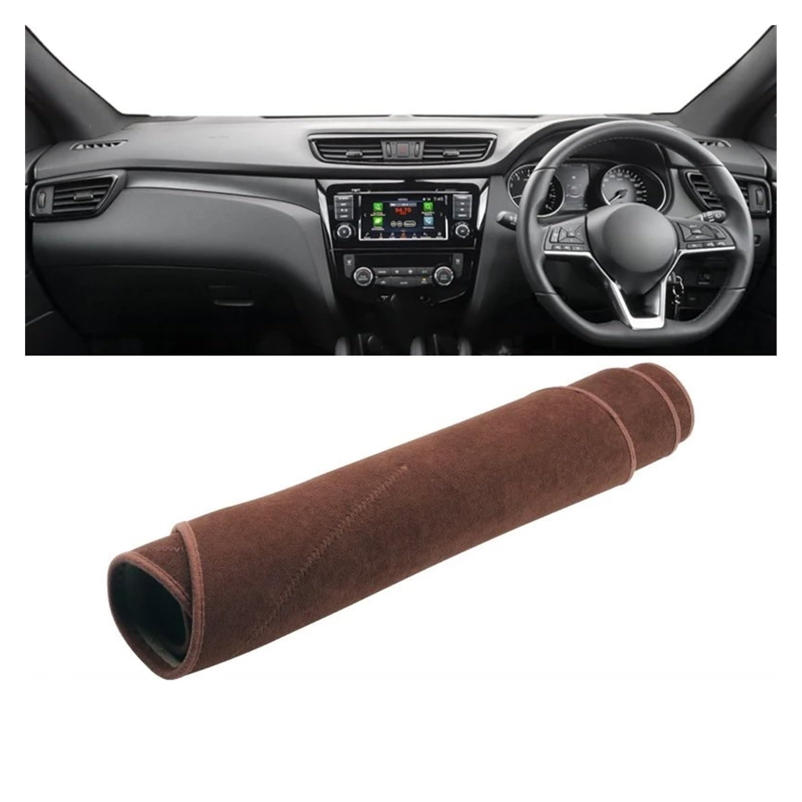 Auto Dashboard Matte Cover Für Nissan Für Qashqai Für J11 2014-2017 2018 2019 2020 Auto-Armaturenbrett Vermeiden Licht Sonnenschutz Pad Abdeckung Matte Teppiche(B RHD Brown) von ESSUE