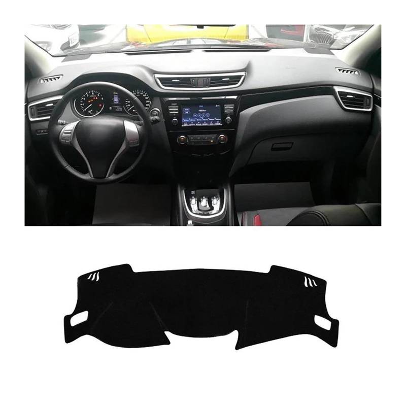 Auto Dashboard Matte Cover Für Nissan Für Qashqai Für J11 Für X-Trail Für X Trail Für T32 2014-2020 Auto-Armaturenbrett-Abdeckung Sonnenschutz Instrumententafel Teppiche(Black for J11 LHD) von ESSUE