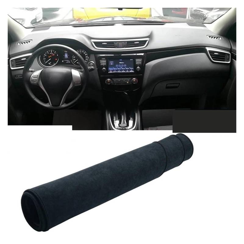 Auto Dashboard Matte Cover Für Nissan Für Qashqai J11 2014-2018 2019 2020 Auto-Armaturenbrett-Abdeckung Armaturenbrettmatte Sonnenschutz Instrumententisch rutschfeste Unterlage(B Black LHD) von ESSUE