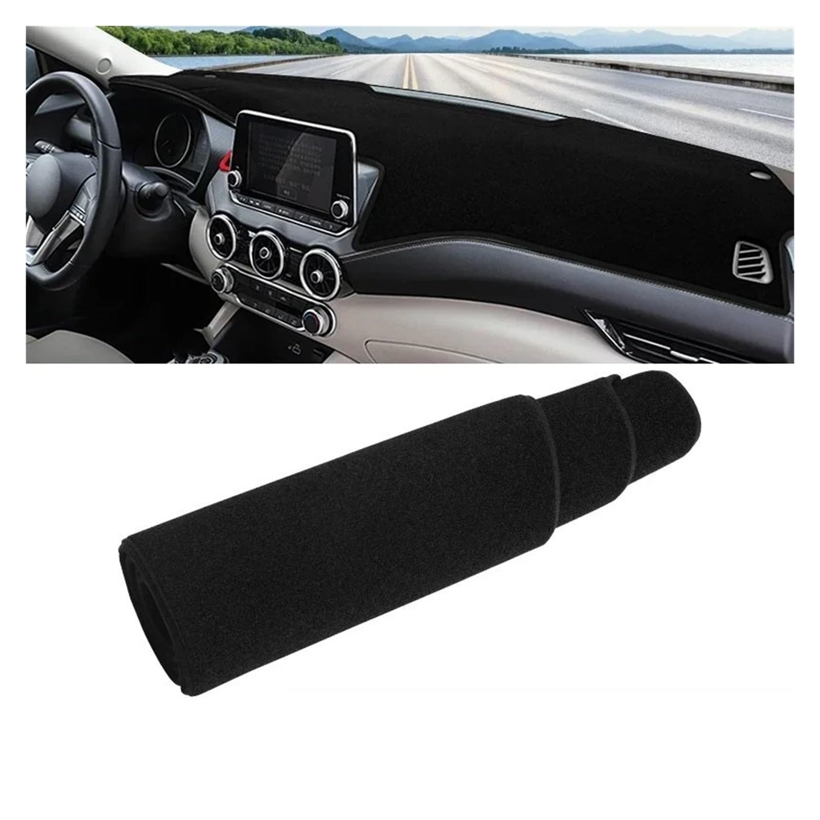 Auto Dashboard Matte Cover Für Nissan Für Sentra Für B18 2020 2021 2022 2023 Auto-Armaturenbrett-Abdeckung Instrument Schreibtisch Sonnenschutzmatte Dash rutschfeste Unterlage(A Black Side) von ESSUE