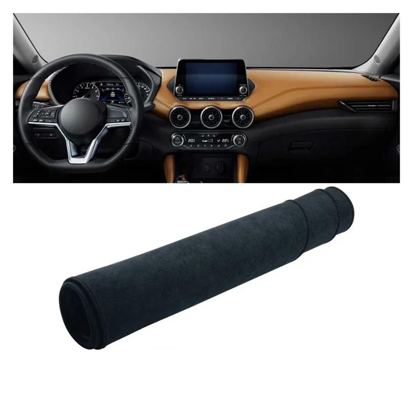 Auto Dashboard Matte Cover Für Nissan Für Sentra Für B18 2020 2021 2022 2023 Auto-Armaturenbrett-Abdeckung Instrument Schreibtisch Sonnenschutzmatte Dash rutschfeste Unterlage(B Black) von ESSUE