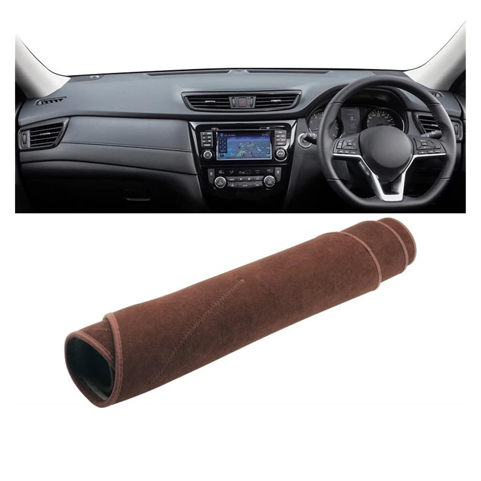 Auto Dashboard Matte Cover Für Nissan Für X-Trail Für T32 Für X Trail 2014-2018 2019 2020 Auto-Armaturenbrett-Abdeckung Vermeiden Sie Lichtpad Instrumententafelmatte Teppiche(B Brown RHD) von ESSUE