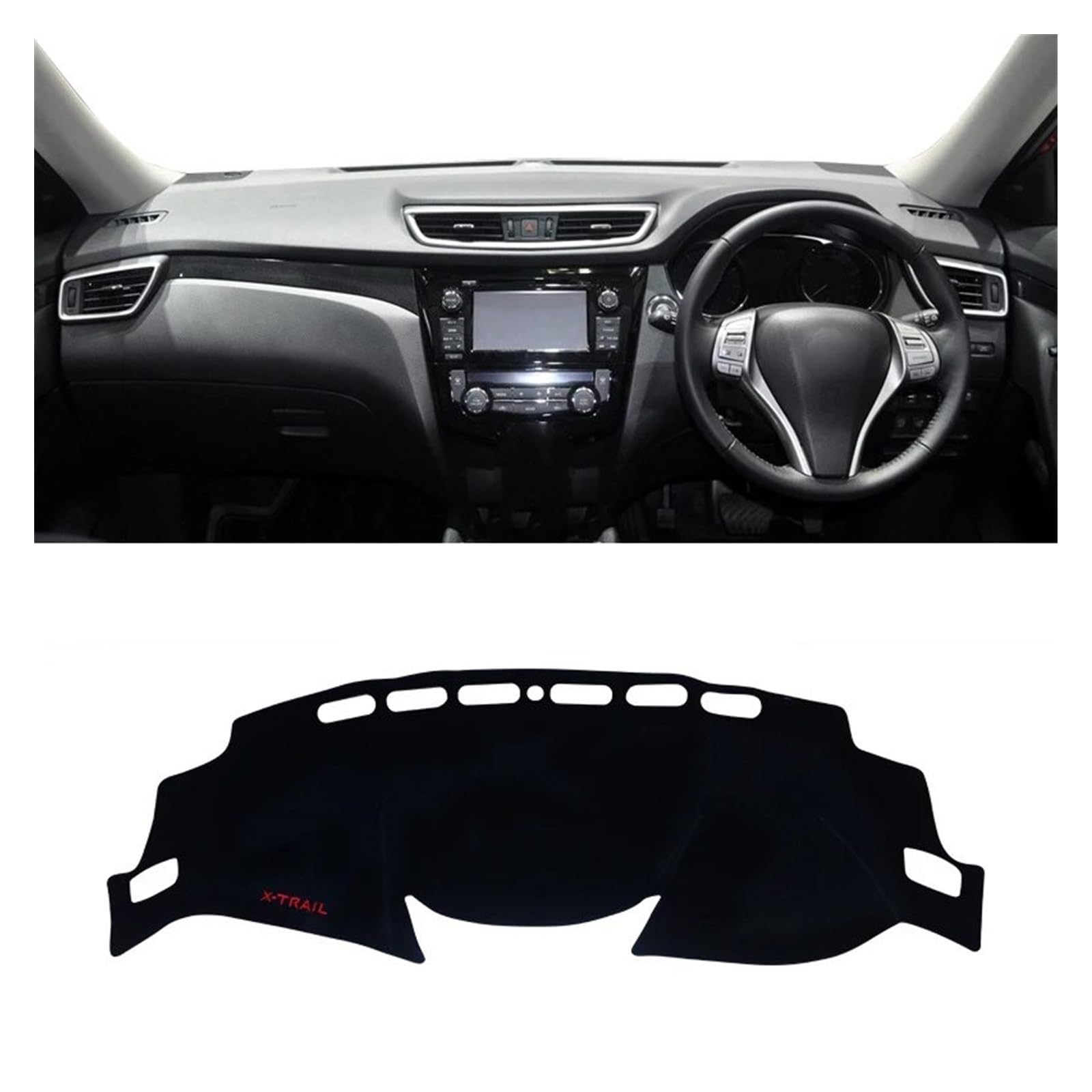 Auto Dashboard Matte Cover Für Nissan Für X-Trail Für X Trail Für Xtrail Für T32 2014-2020 Auto-Armaturenbrett-Abdeckung Armaturenbrettmatte Sonnenschutz Rutschfeste Unterlage(A Black Side RHD) von ESSUE