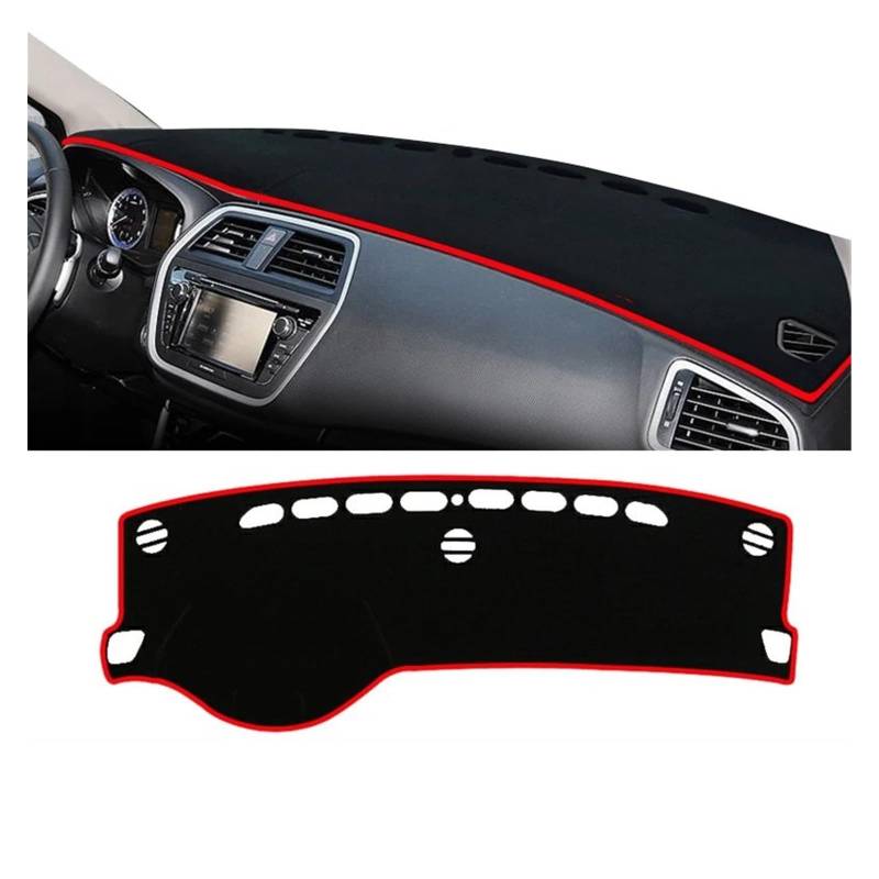 Auto Dashboard Matte Cover Für Suzuki Für SX4 Für S-Cross 2013 2014 2015 2016 2017 2018 2019 2020 Auto-Armaturenbrettmatte Vermeiden Sie Licht Sonnenschutzpolster Abdeckung Teppiche(A LHD Red Side) von ESSUE