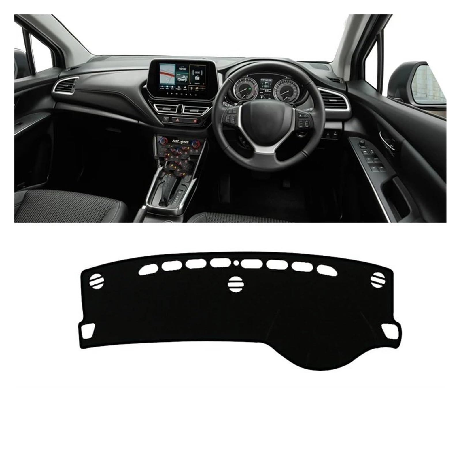 Auto Dashboard Matte Cover Für Suzuki Für SX4 Für S-Cross 2013 2014 2015 2016 2017 2018 2019 2020 Auto-Armaturenbrettmatte Vermeiden Sie Licht Sonnenschutzpolster Abdeckung Teppiche(A RHD Black Side) von ESSUE