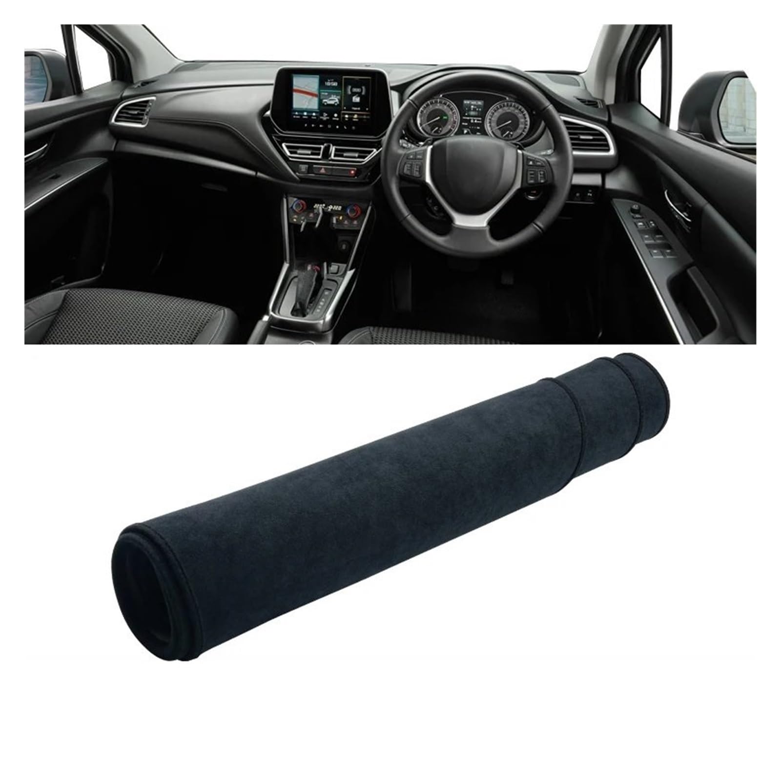 Auto Dashboard Matte Cover Für Suzuki Für SX4 Für S-Cross 2013 2014 2015 2016 2017 2018 2019 2020 Auto-Armaturenbrettmatte Vermeiden Sie Licht Sonnenschutzpolster Abdeckung Teppiche(B RHD Black) von ESSUE