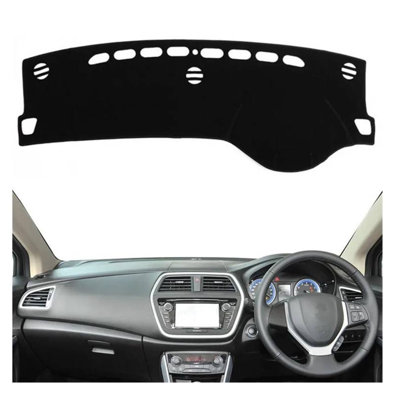 Auto Dashboard Matte Cover Für Suzuki Für SX4 Für S-Cross 2014 2015-2019 Dashmat Dashboard-Abdeckung Pad Matte Anti-Rutsch-Sonnenschutz Schutz Teppich Teppich(Rot,RHD) von ESSUE