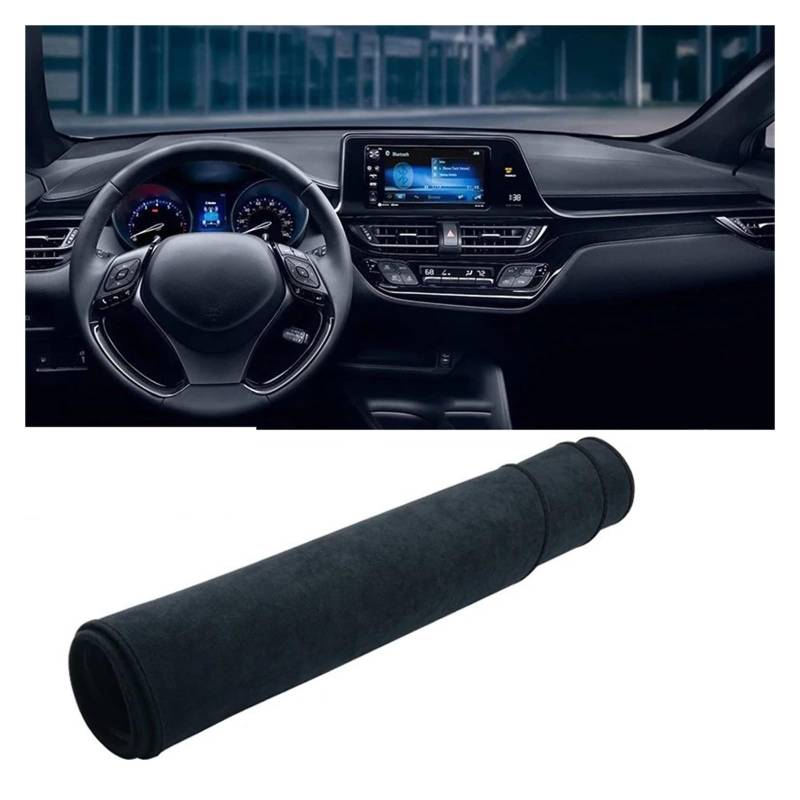 Auto Dashboard Matte Cover Für Toyota Für C-HR Für CHR Für C HR Für CH R 2016-2019 2020 2021 2022 2023 Auto-Armaturenbrett-Abdeckung Armaturenbrettmatte Sonnenschutzpad(B Black LHD) von ESSUE