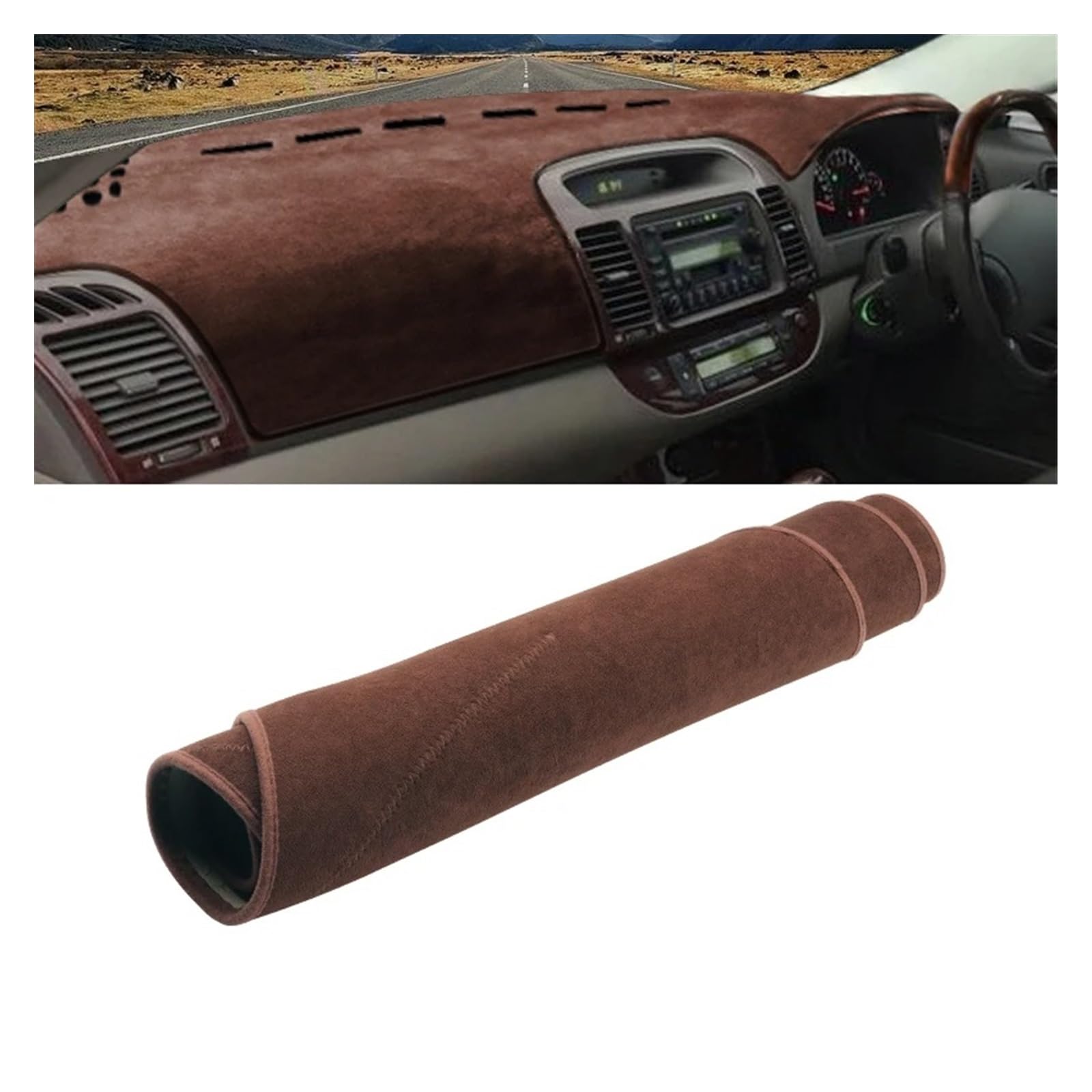 Auto Dashboard Matte Cover Für Toyota Für Camry Für XV30 2002 2003 2004 2005 2006 Auto Dashboard Abdeckung Instrument Panel Schutz Teppiche(RHD Brown) von ESSUE