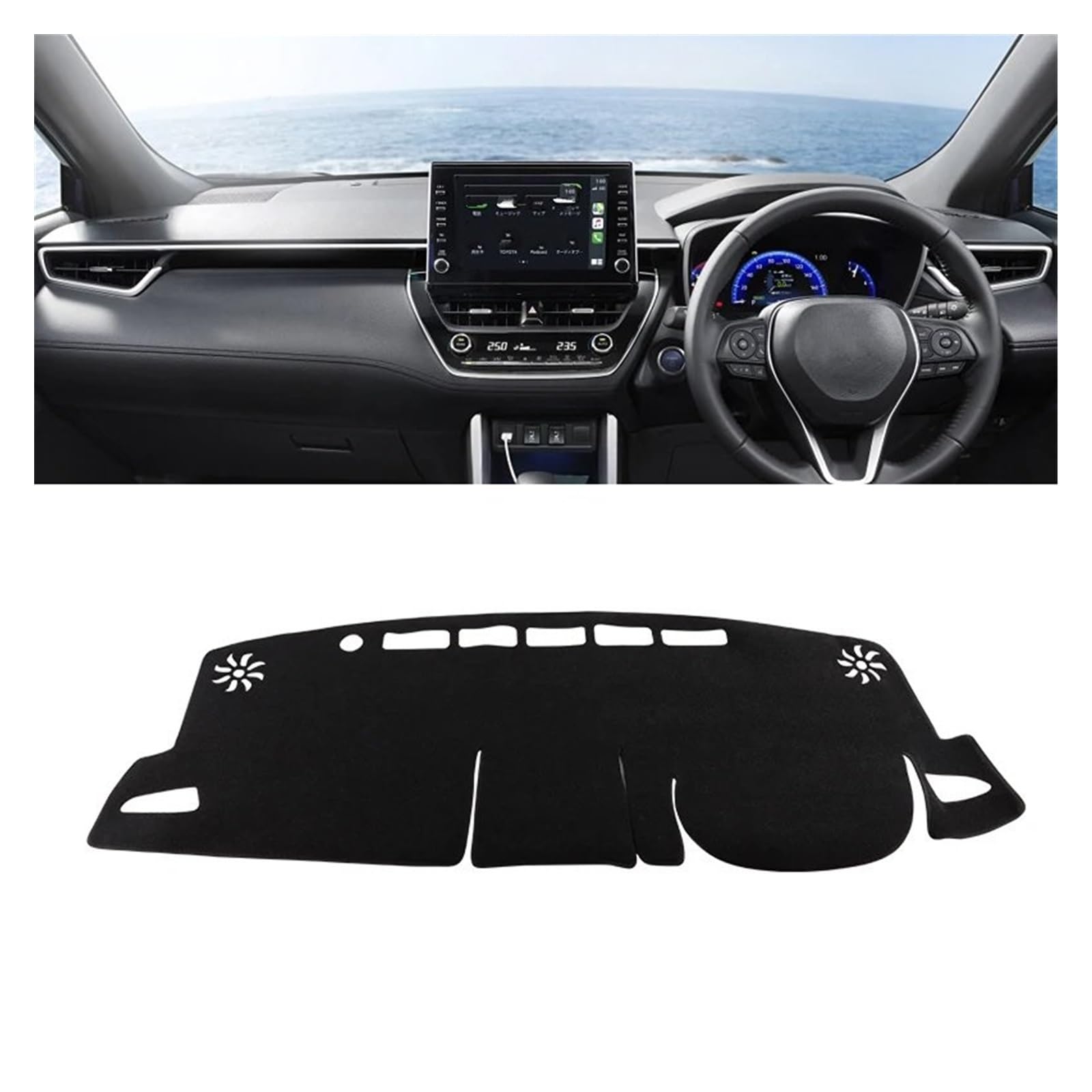 Auto Dashboard Matte Cover Für Toyota Für Corolla Für Cross Für XG10 21-24 Für Hybridauto-Armaturenbrettabdeckung Sonnenschutz Vermeiden Sie Lichtmatte rutschfeste Unterlage(A Black Side RHD) von ESSUE