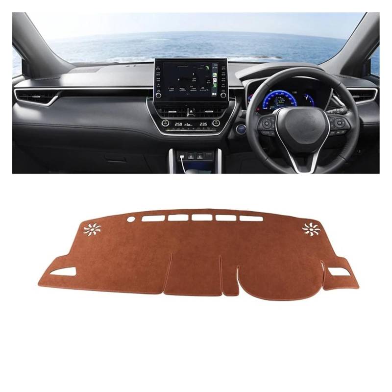 Auto Dashboard Matte Cover Für Toyota Für Corolla Für Cross Für XG10 21-24 Für Hybridauto-Armaturenbrettabdeckung Sonnenschutz Vermeiden Sie Lichtmatte rutschfeste Unterlage(B Brown RHD) von ESSUE