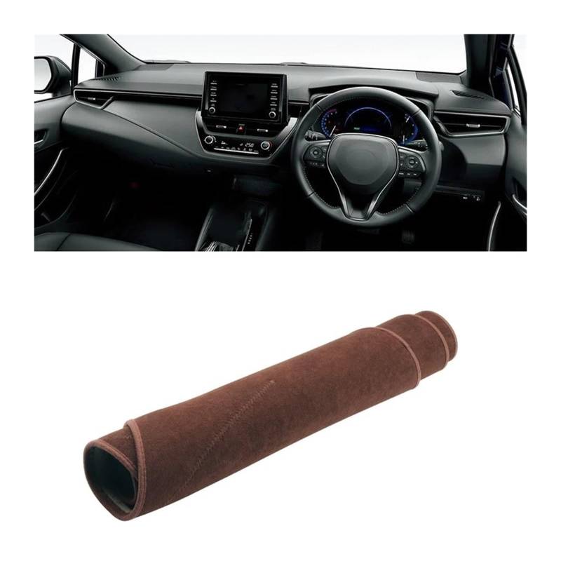 Auto Dashboard Matte Cover Für Toyota Für Corolla Für E210 2019 2020 2021 2022 2023 2024 Für Hybridauto-Armaturenbrettabdeckung Armaturenbrettmatte Sonnenschutzpad(B RHD Brown) von ESSUE