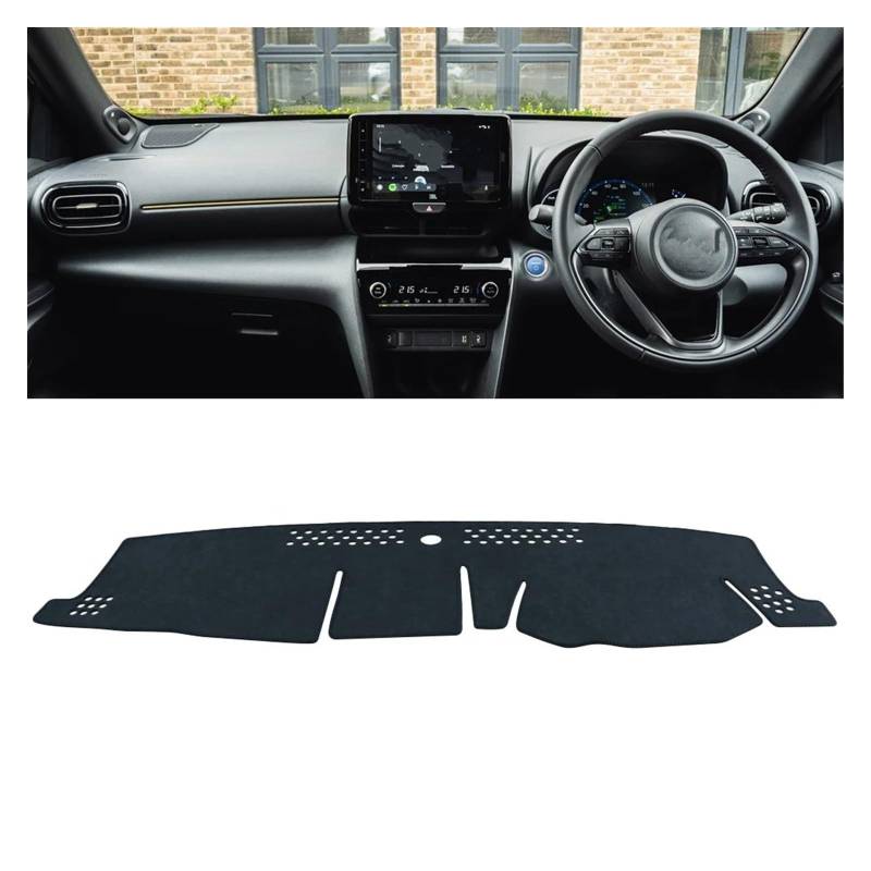 Auto Dashboard Matte Cover Für Toyota Für Yaris Für Cross Für XP210 2020 2021 2022 2023 2024 Auto-Armaturenbrett-Teppiche Vermeiden Sie Lichtabdeckung Sonnenschutzpolster(RHD Black) von ESSUE